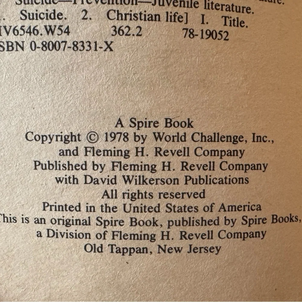 Vintage 1978 Suicide: A Killer is Stalking the Land! by David Wilkerson